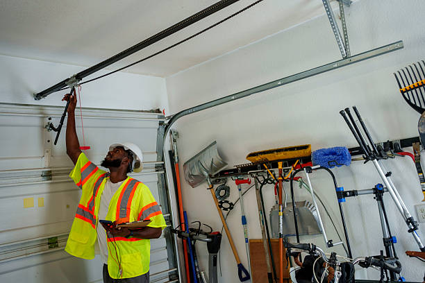 Professional Garage Door Panel Replacement technician working in East Richmond Heights, CA